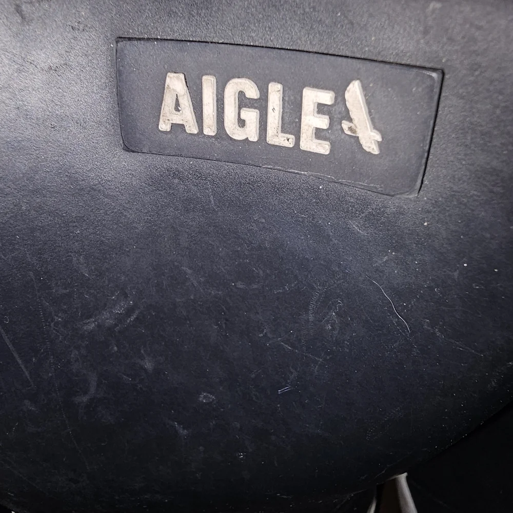 Aigle Black and White Tall Boots